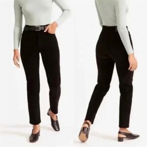 Everlane Black Baby Cord Cheeky Straight Pants Crop SZ 27 NEW
